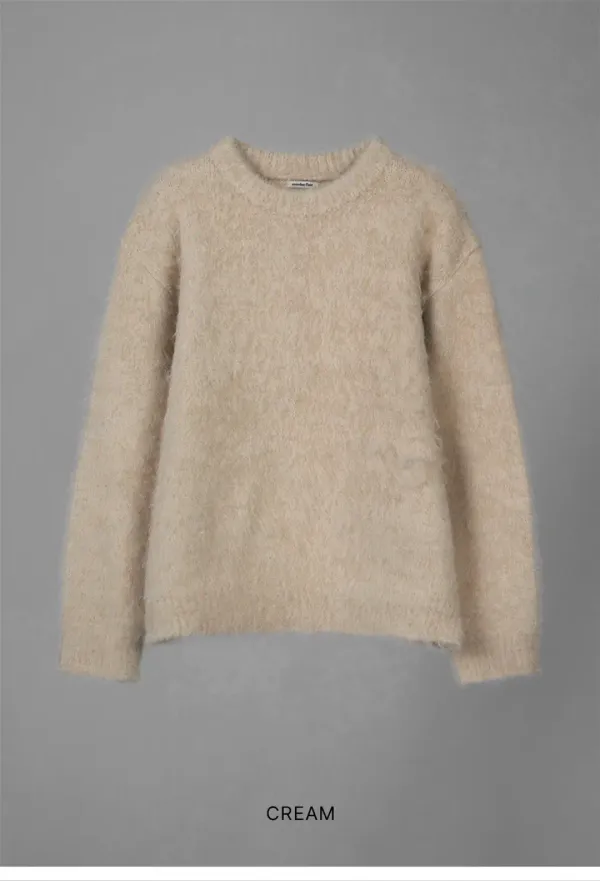 OVERSIZE HAIRY KNIT _CREAM