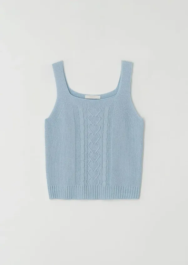 whole garment knit sleeveless-sky