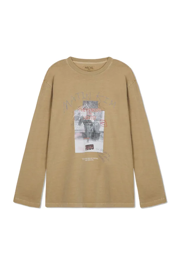 MATIN LNY 26 PIGMENT LONG SLEEVE TOP IN BEIGE