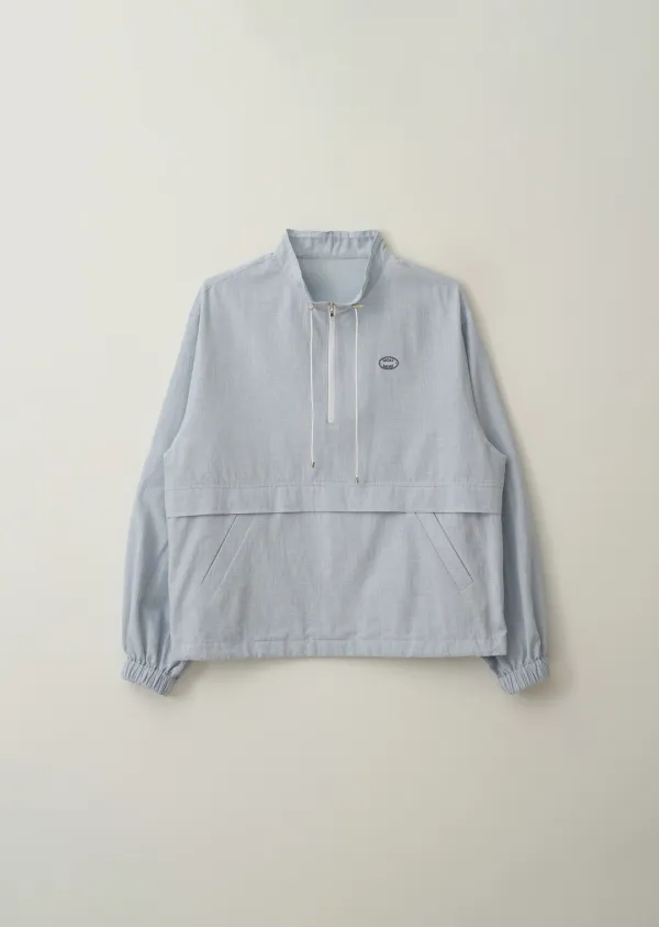 CASUAL HIGH-NECK ANORAK (blue check)