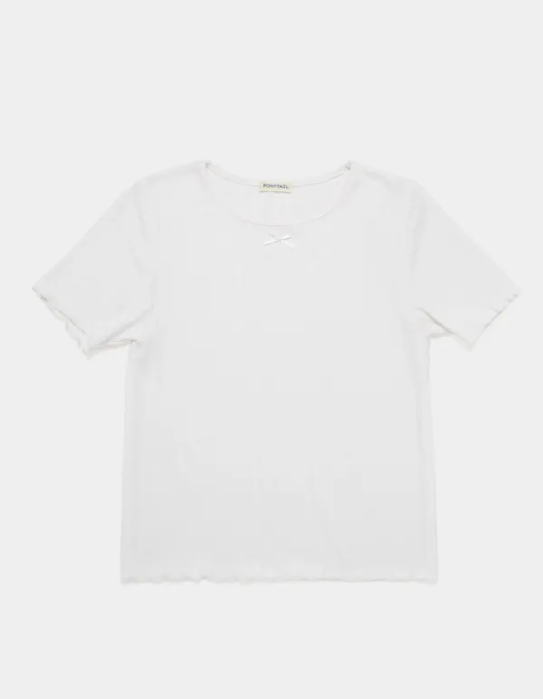 Judy Pointelle Tee (White)