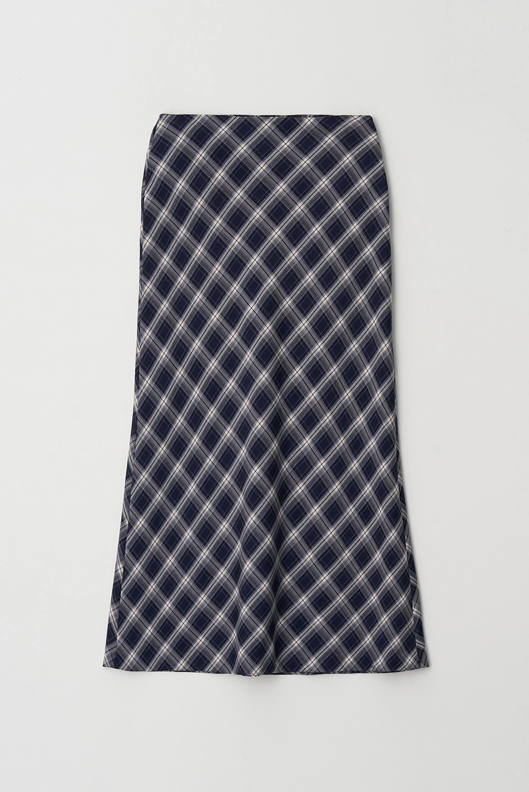 브렌다 브렌든 renee long skirt - navy check 상품 이미지 1