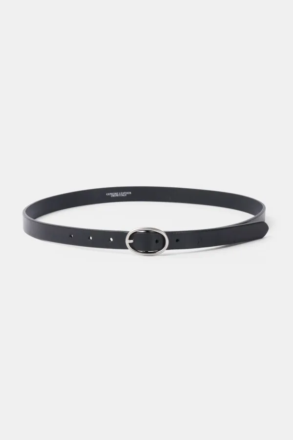 Slim Oval Belt in Black