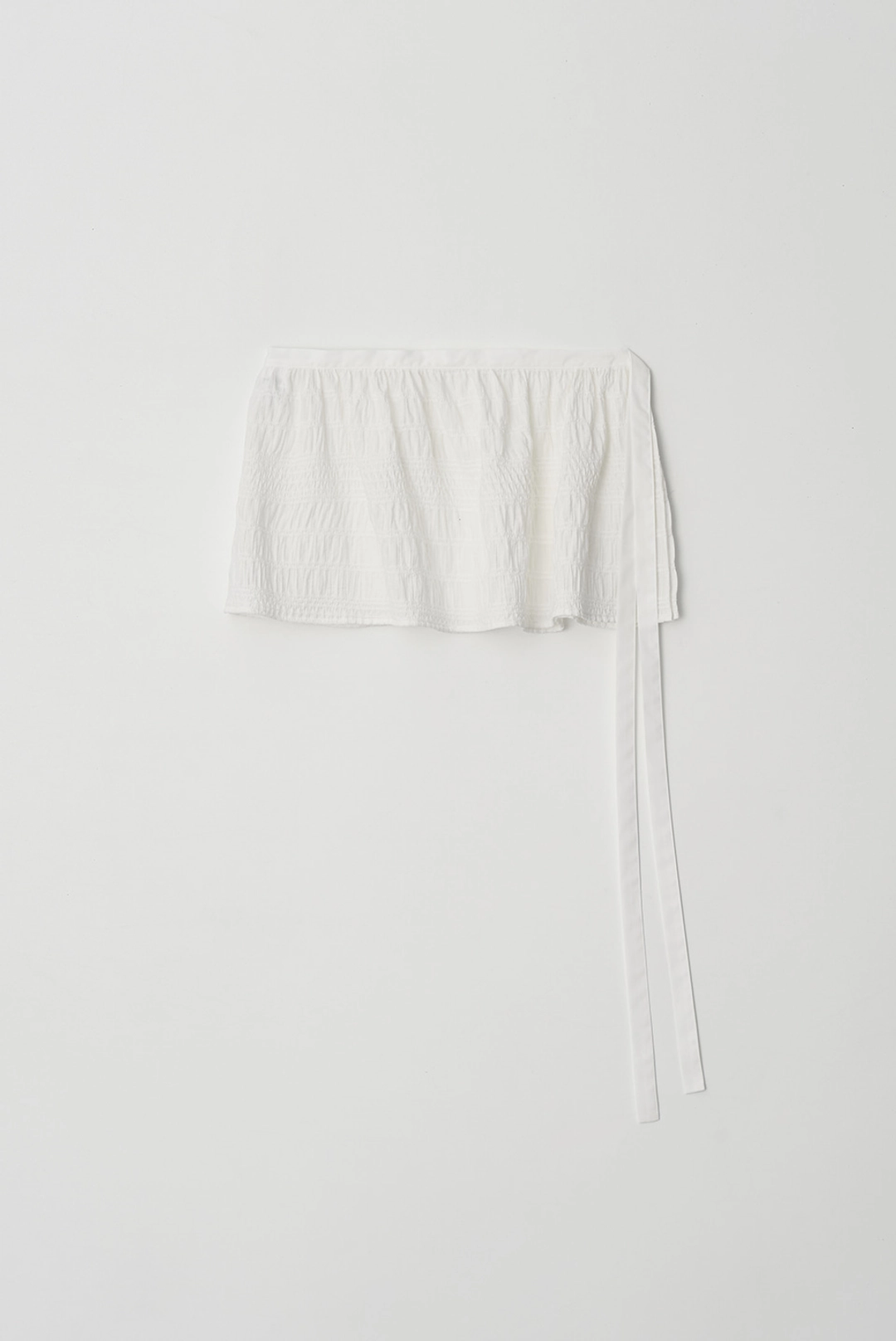 브렌다 브렌든 shirring wrap mini skirt - off white 상품 이미지 1
