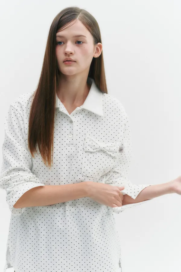 Ribbon Dot Pk T-Shirt White