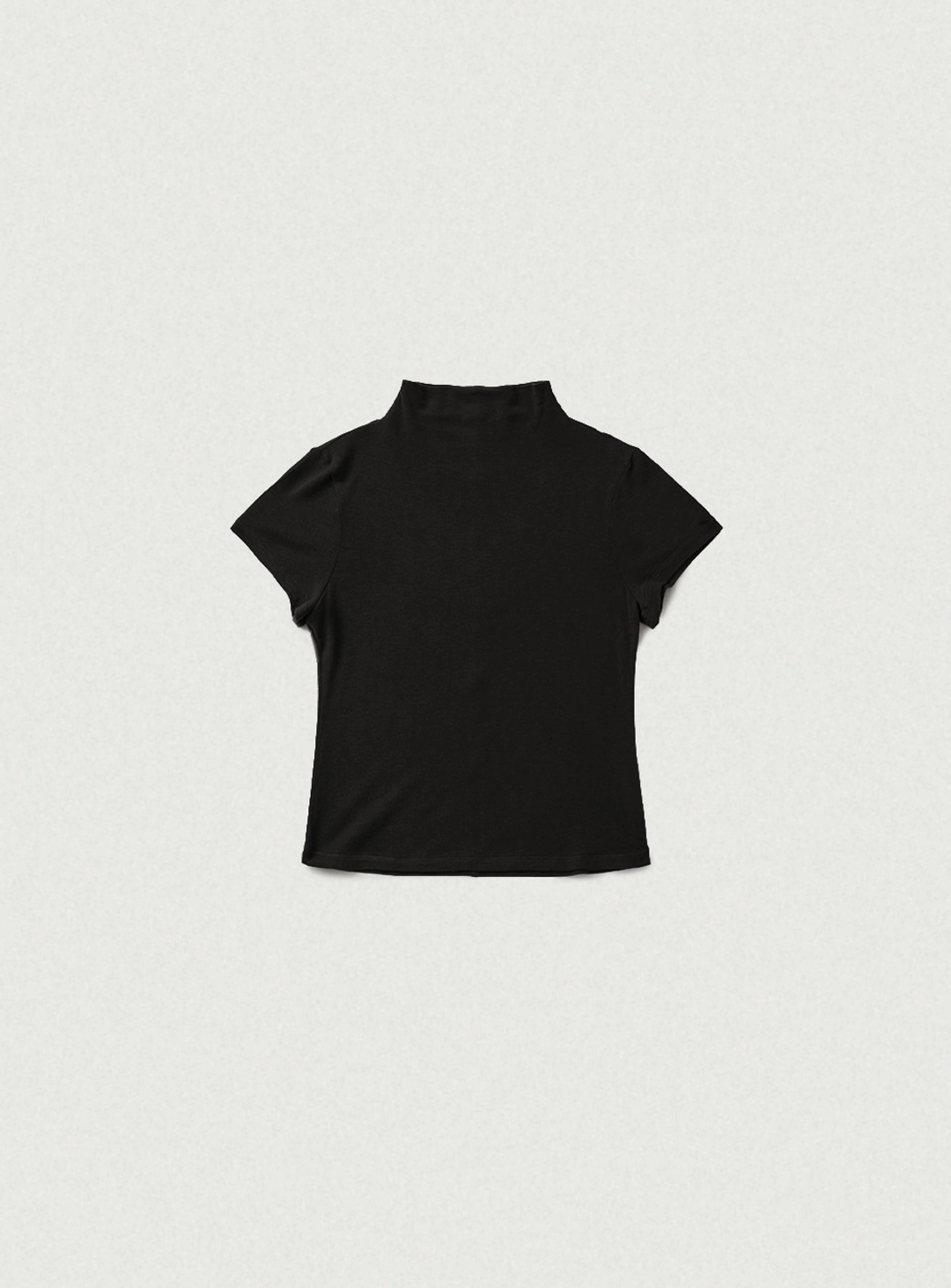 더바넷 Wool Tencel Mock-Neck T-Shirt_Black [9월 말 순차 배송] 상품 이미지 1