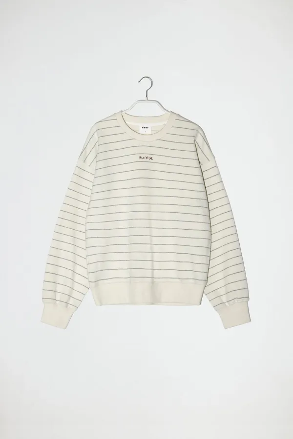 CREWNECK STRIPED SWEATSHIRT - CREAM