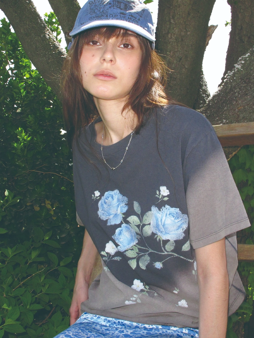 센토르 VINTAGE WASHED FLOWER T-SHIRT_CHARCOAL 상품 이미지 1