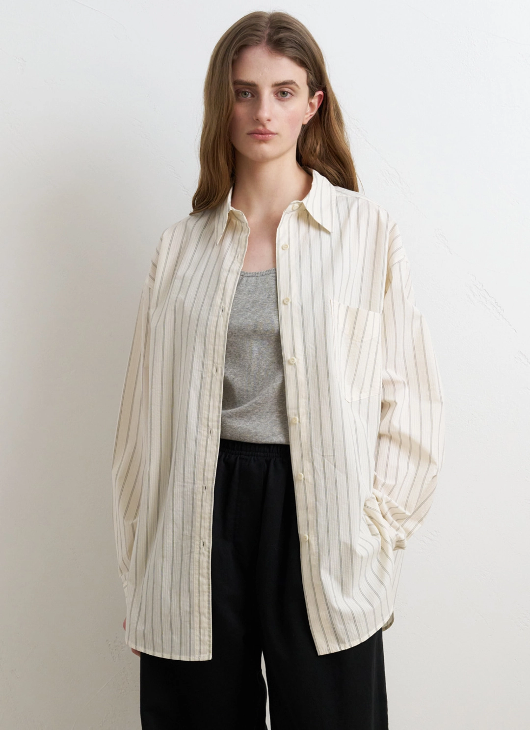 르닐 Arden Stripe Shirt (Grey) 상품 이미지 1