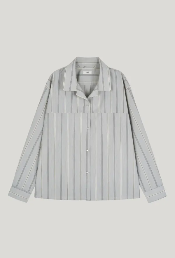 [Restocks] double collar stripe shirt_stripe