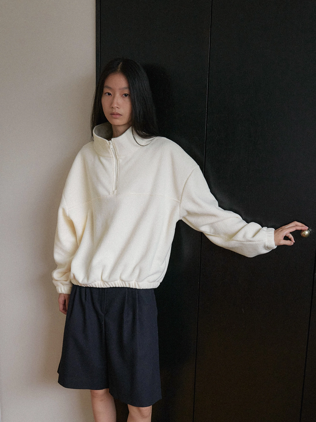 토콜 [26FW] Fleece Quarter Top - Ivory 상품 이미지 1