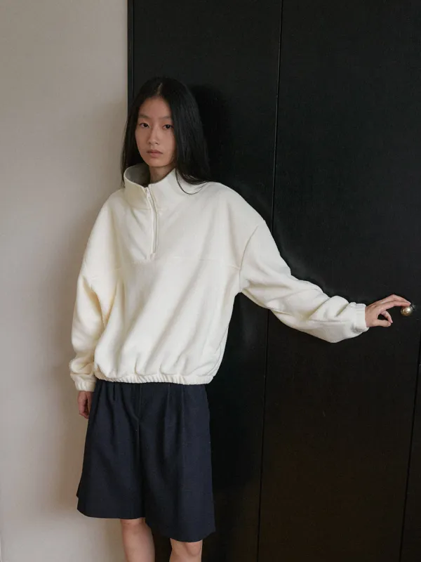 [26FW] Fleece Quarter Top - Ivory