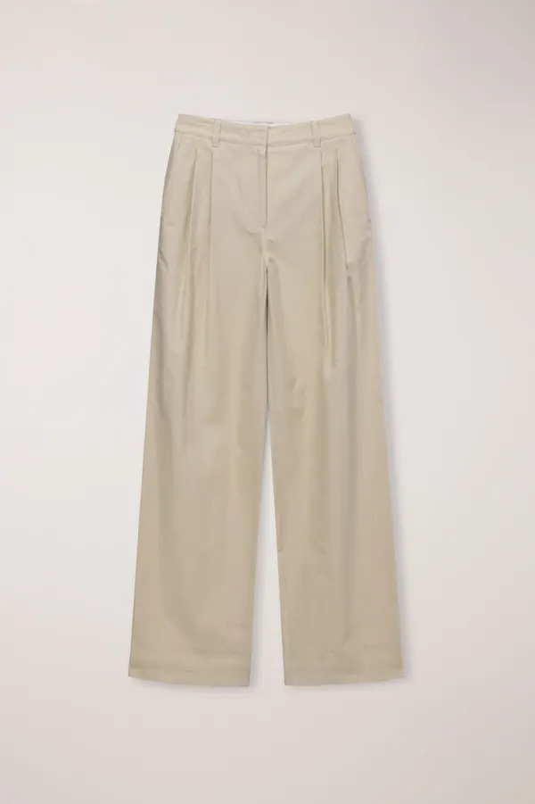 SUMMER DOUBLE PLEATED CHINO SLACKS BEIGE_UDPA6B229I2