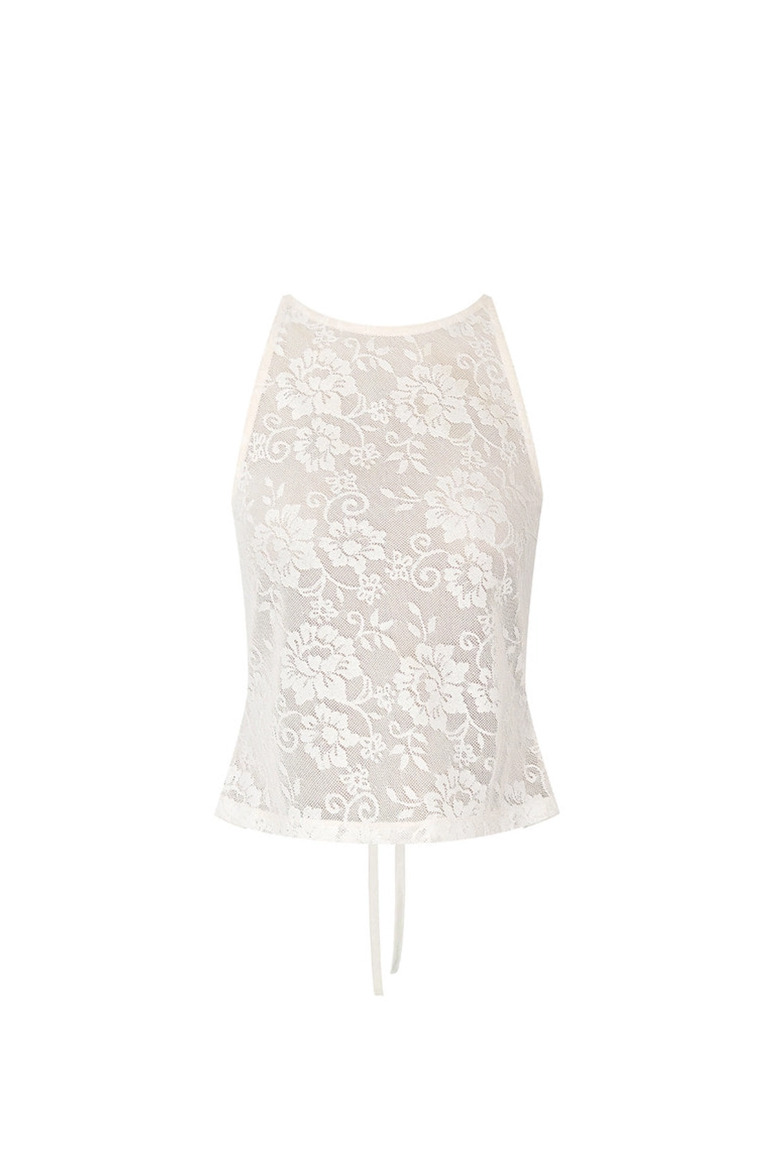 투머치택스 LACE TIE-UP OPEN BACK TOP (CREAM) 상품 이미지 1