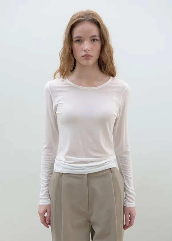 [14차] French wool t-shirt (ivory)