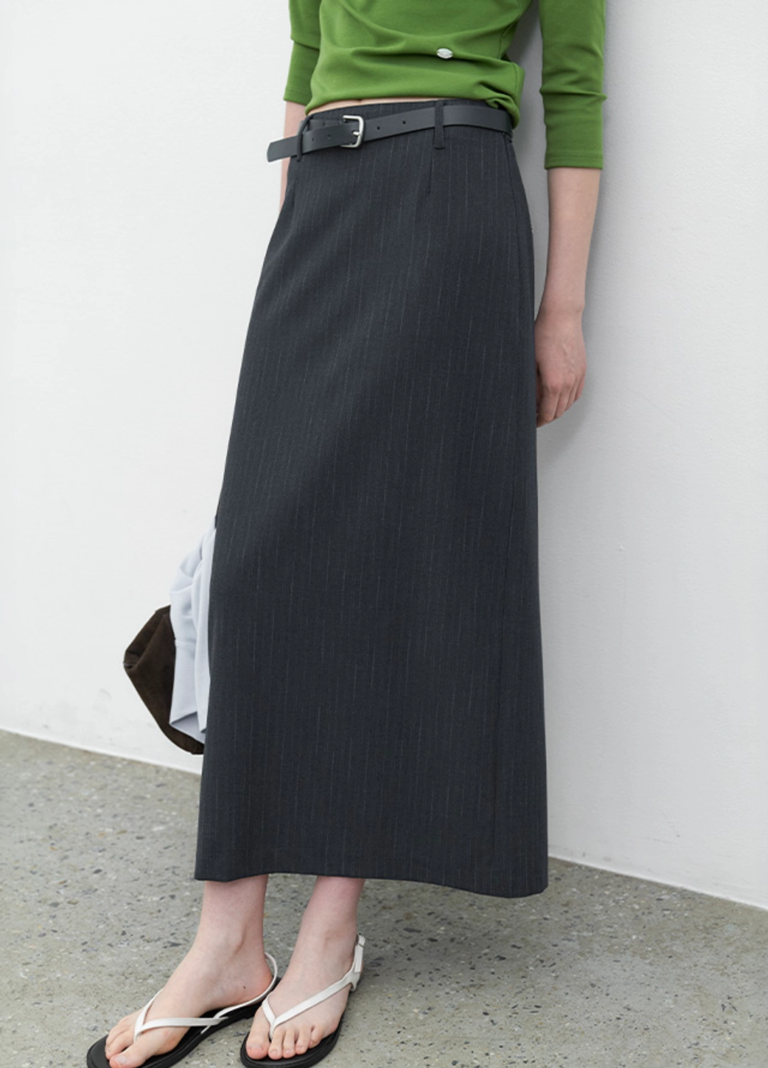 아뜰리에 나인 (SK-5116)BELTED H-LINE LONG SKIRT S 상품 이미지 2