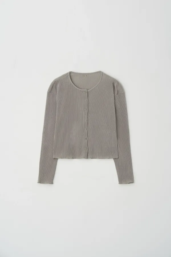 Velvet Pleated Cardigan (beige)