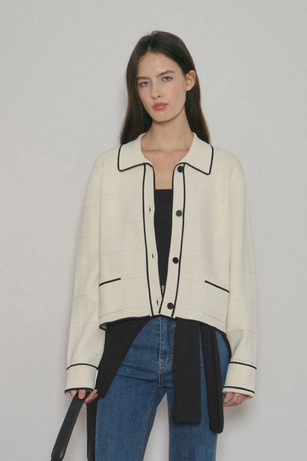 샤드라마 TRIMING SINGLE KNIT JACKET [IVORY] 상품 이미지 2