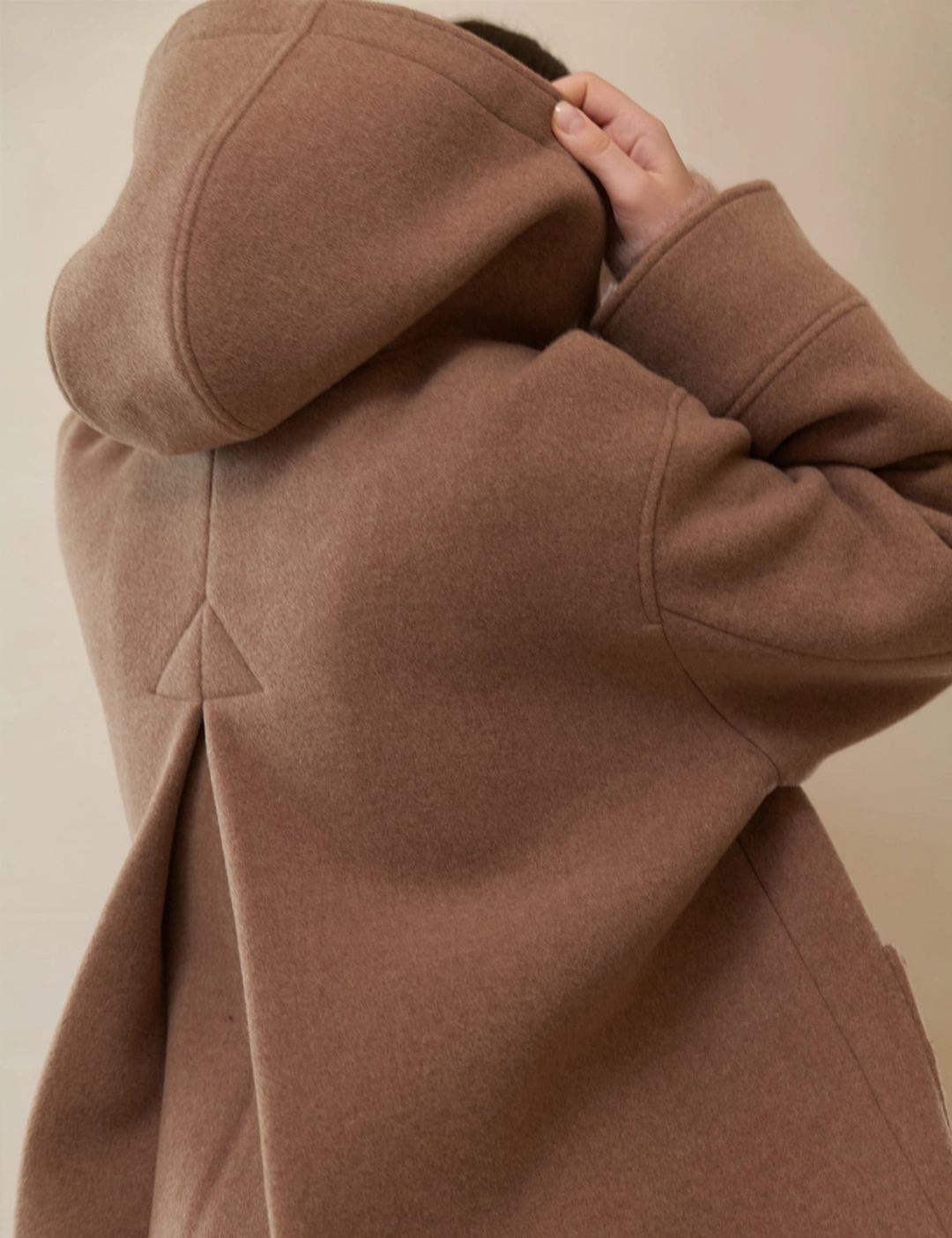 노미나떼 Joy Cashmere Blend Hooded Coat (Caffe Latte) 상품 이미지 3