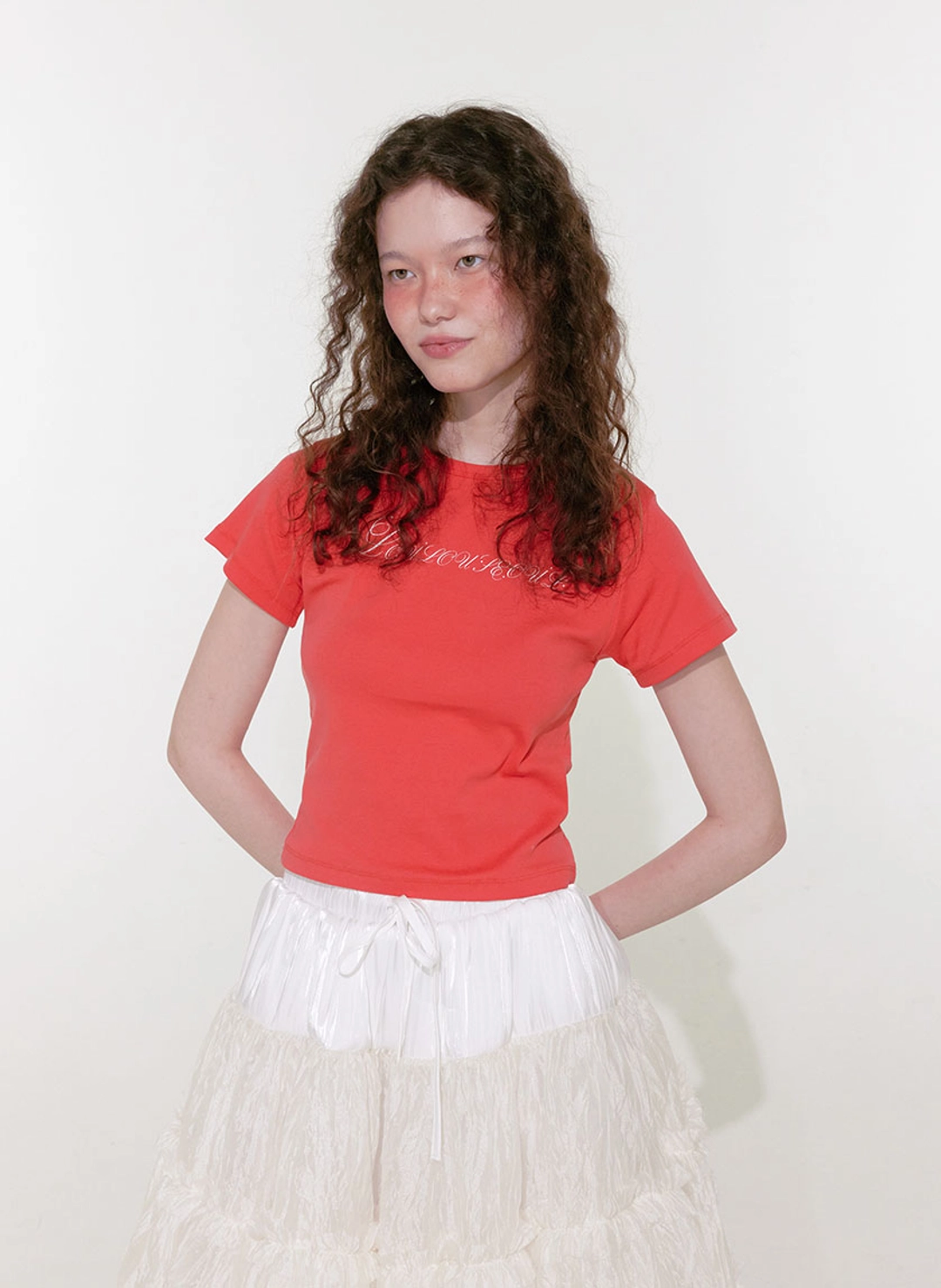 루루서울 Logo Sparkle T-Shirt (Summer Red) 상품 이미지 2
