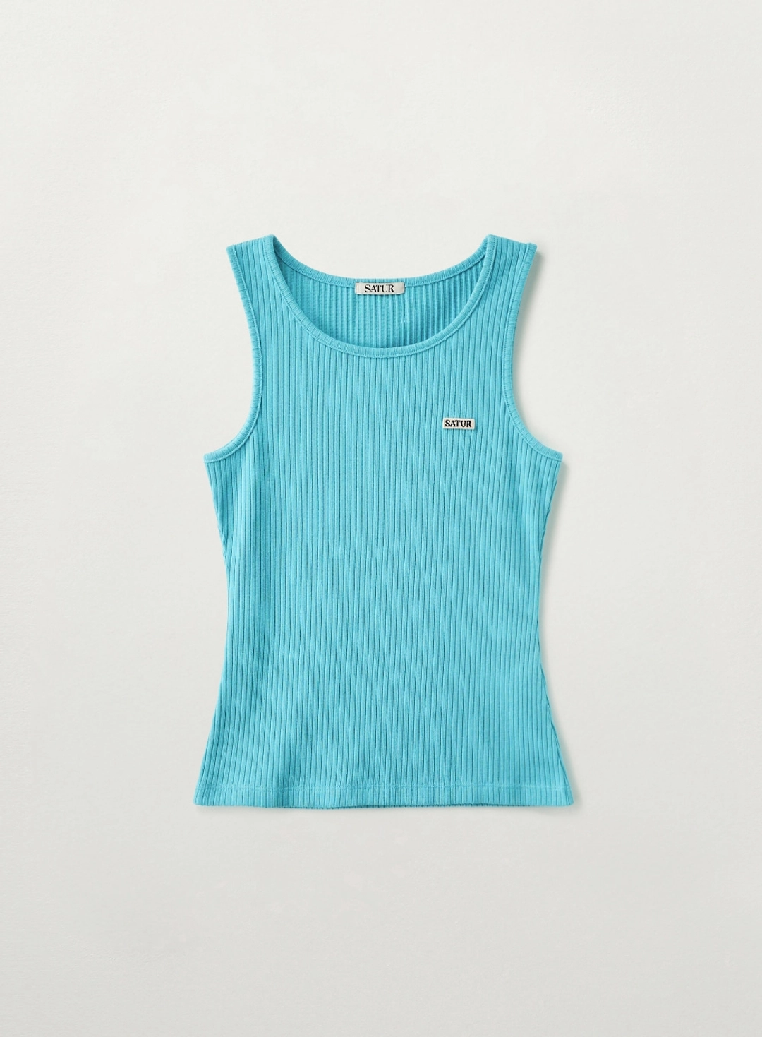 세터 (W) Logo Ribbed Sleeveless - Blue 상품 이미지 1