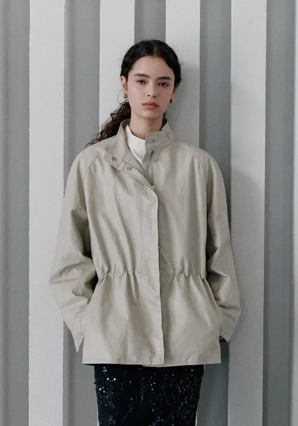 Bern Leather Jacket (Light Beige)