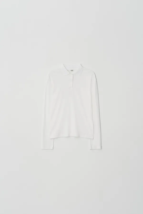 Collar Cotton T-shirt (white)