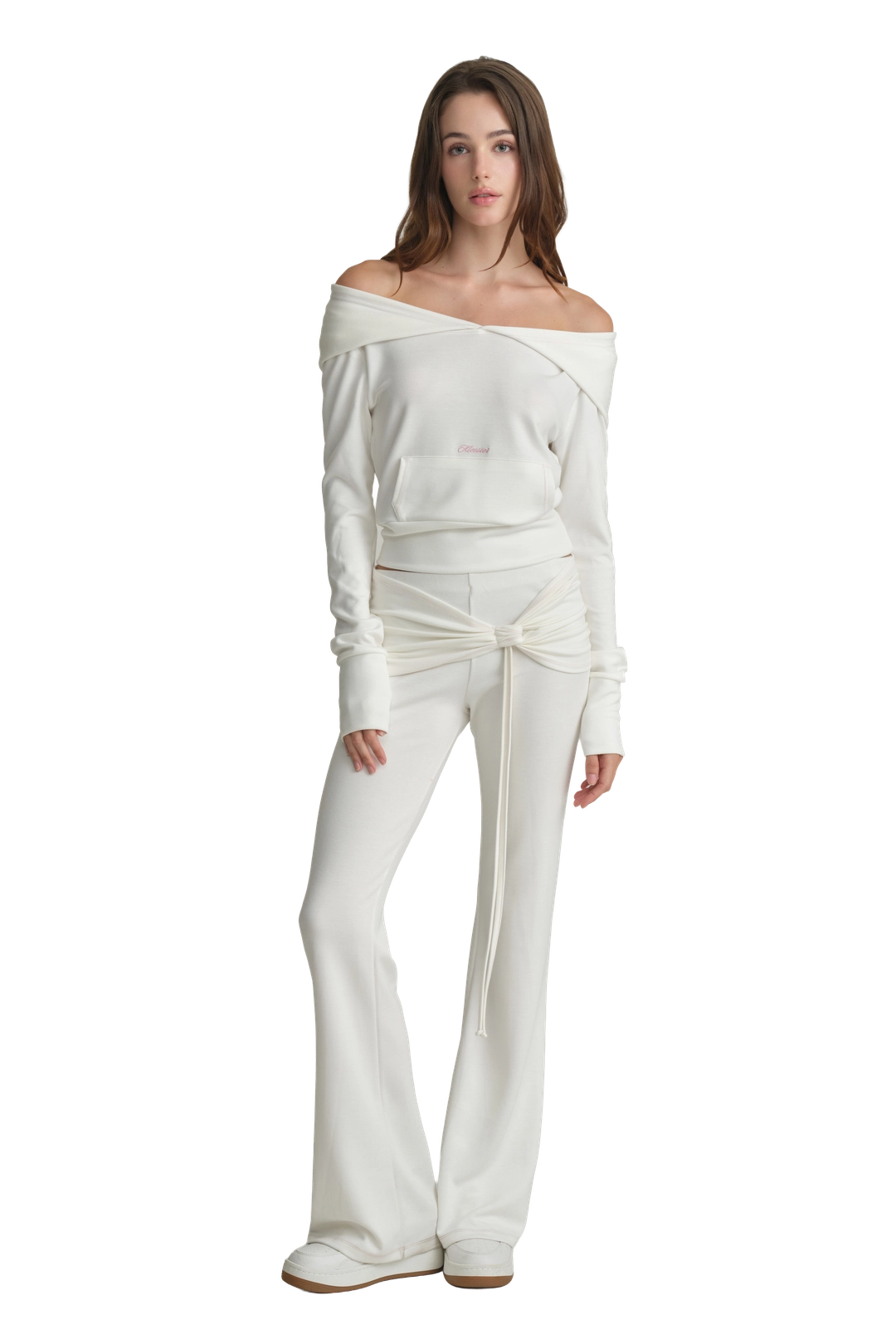 클리시어 Cupcake off-shoulder hooded top, Ivory 상품 이미지 1