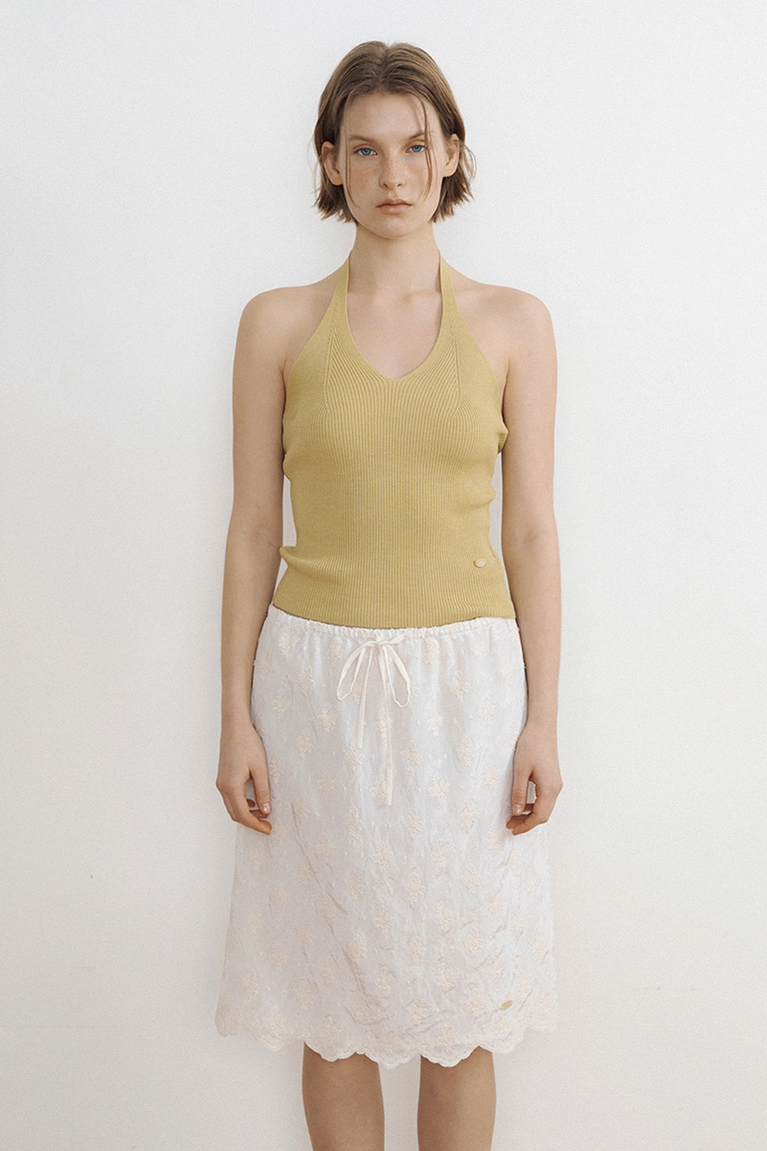 루시르주 Airy Halter Knit Top (green) 상품 이미지 1