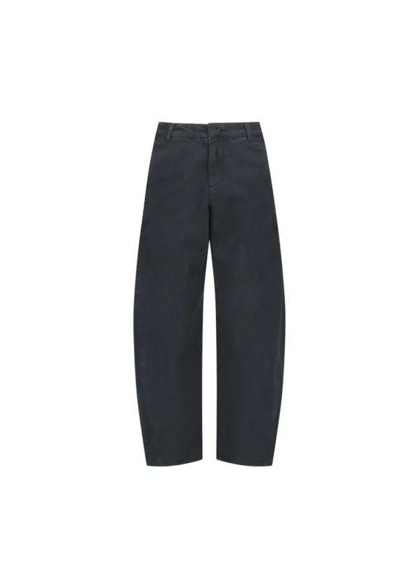 Garments Dyed Curved Seam Denim, Black