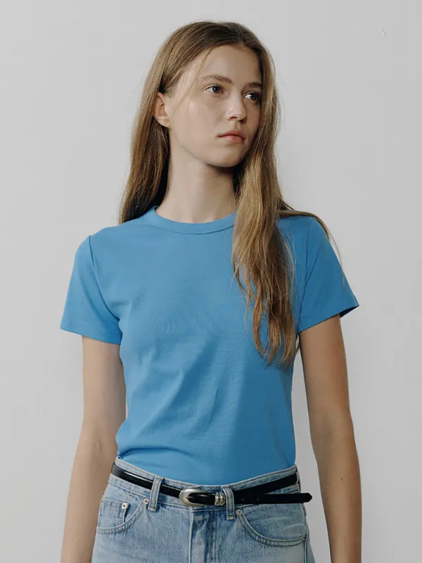 SILKET CREW NECK T-SHIRTS_4COLOR
