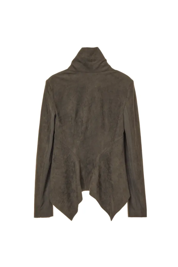 DRAPED SCARF JACKET IN BROWN