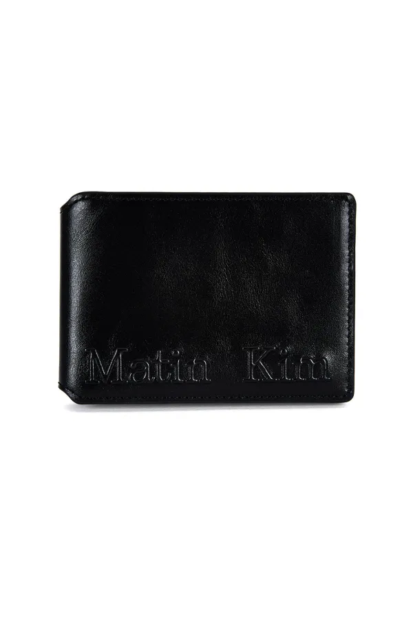 EMBOSSED LOGO BUSINESS WALLET IN BLACK