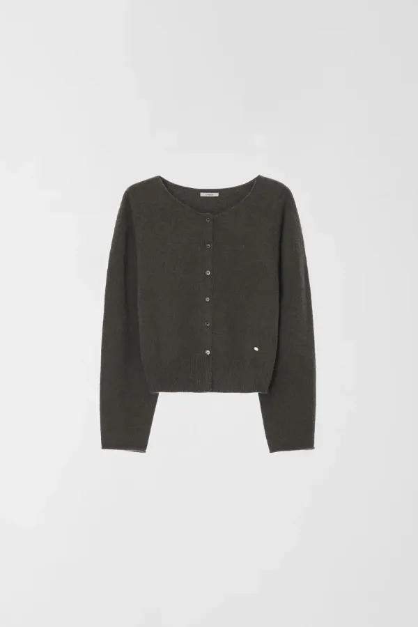 WHOLE GARMENT RACCOON CARDIGAN_KALE BROWN_OD3C2MCD90KLB