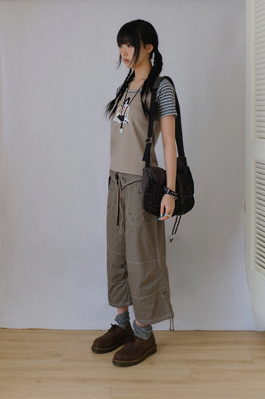 허그유어스킨 Star cotton cross bag (Black) 상품 이미지 2