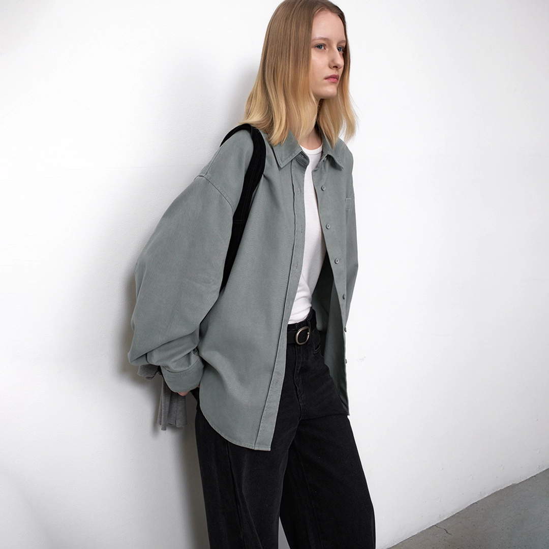 아뜰리에 나인 (BL-4380)ESSENTIAL WASHING COTTON OVERSIZED SHIRT 상품 이미지 2