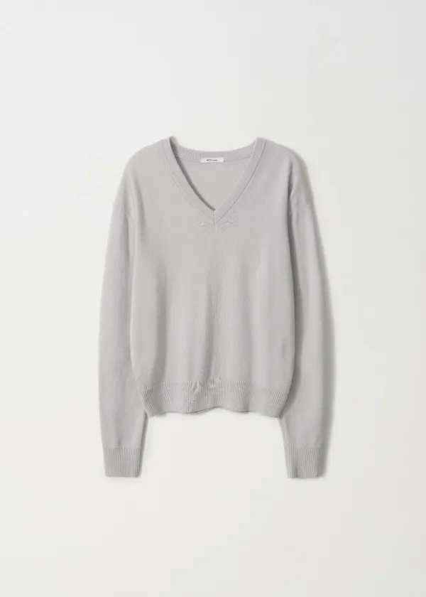 [2nd] Serene V-Neck Knit_Silver Gray