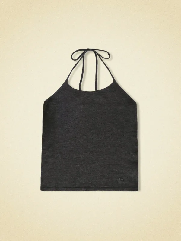 bow sleeveless - charcoal