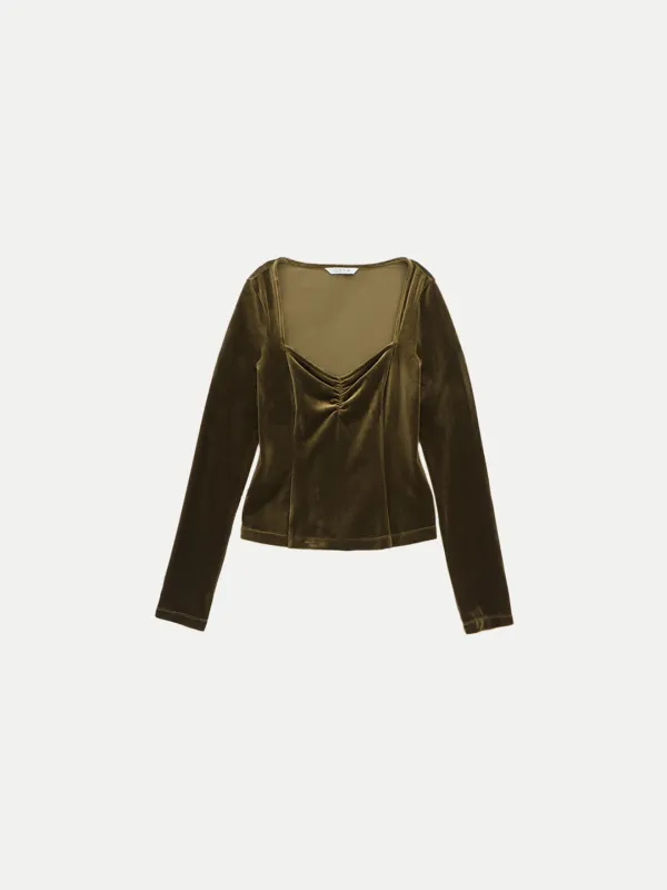 AFTERGLOW VELVET LONG SLEEVE OLIVE