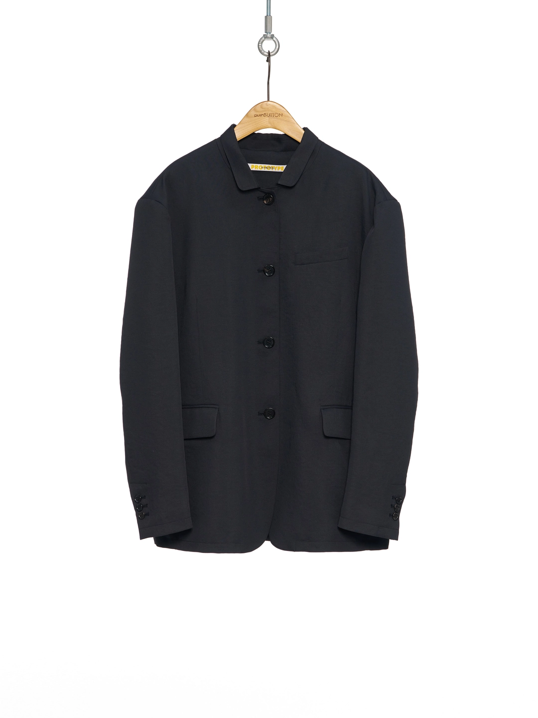 푸쉬버튼 PF25 BLACK SHORT COLLAR SINGLE JACKET 상품 이미지 1