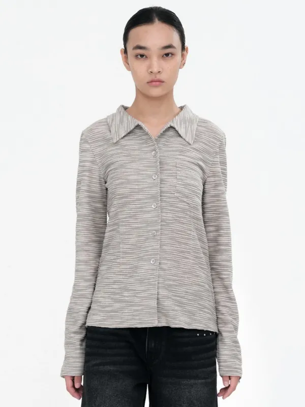 Textured Jersey Shirts [Beige]