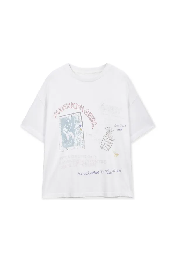 GRAFFITI ARTWORK TOP IN WHITE