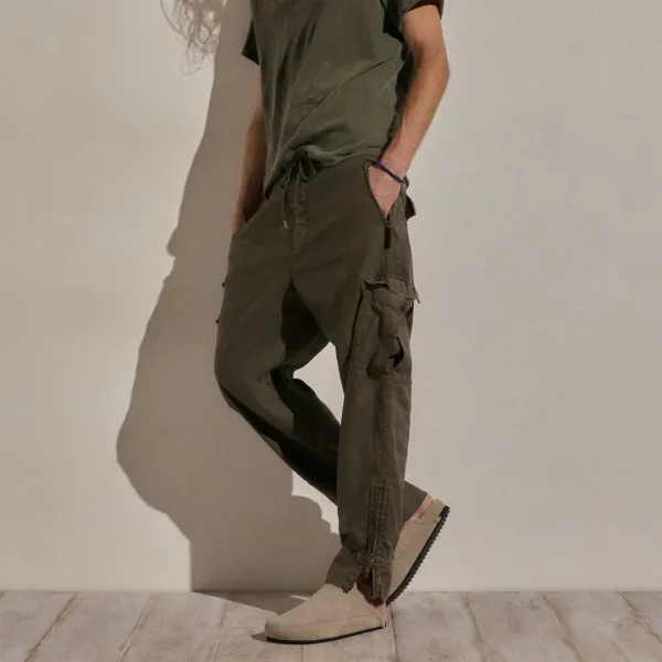 Parachute Linen Cotton Cargo - Army Green Pigment