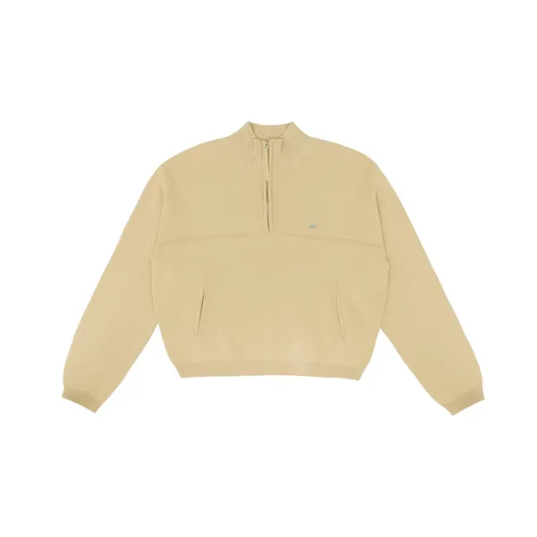 Half Zip-up Knit (milk tea beige)