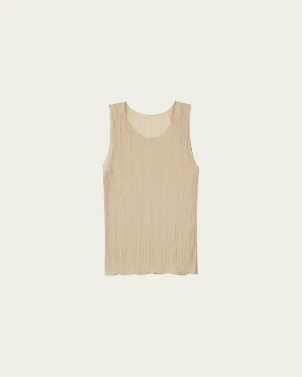 Aube Pleated Sleeveless - Beige
