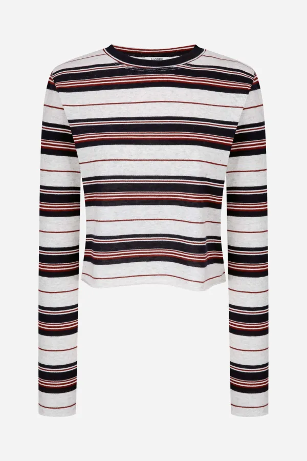 moa crop stripe t-shirt
