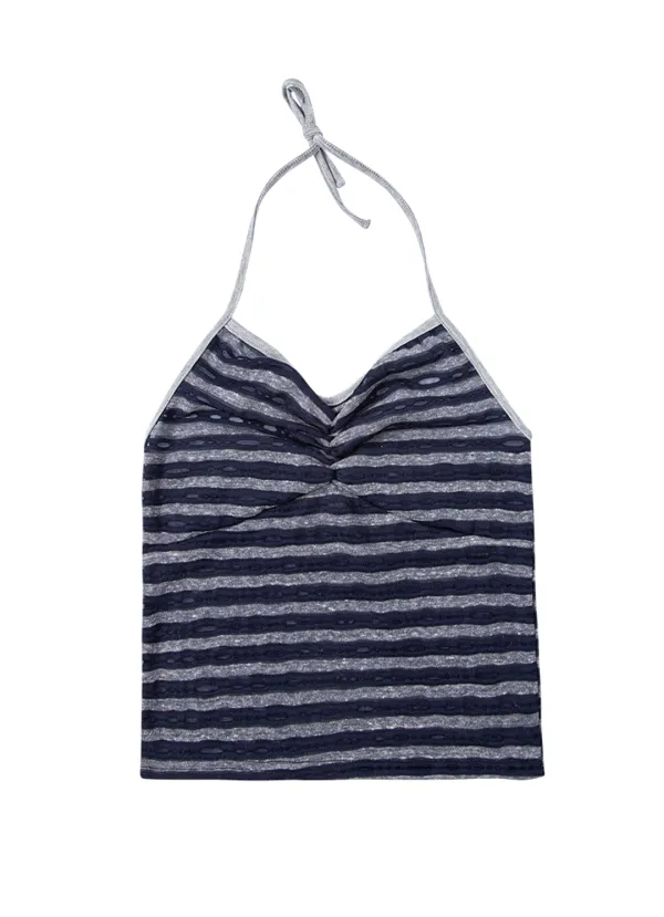 V SHIRRING SLEEVELESS / NAVY