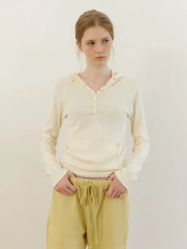 JERSEY SNAP HOODIE T [ CREAM ]