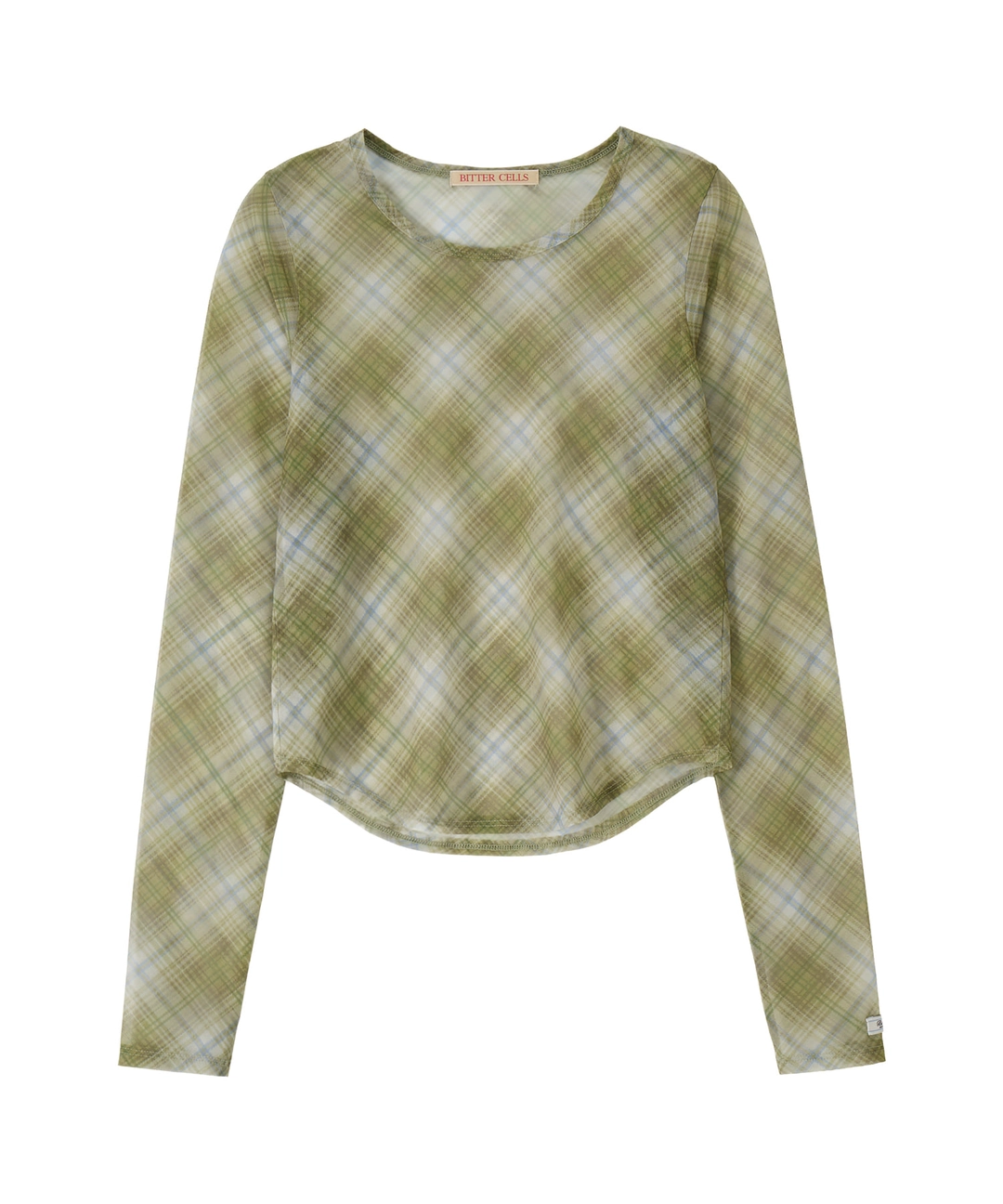 비터셀즈 Check See Through Long Sleeve-Olive 상품 이미지 1