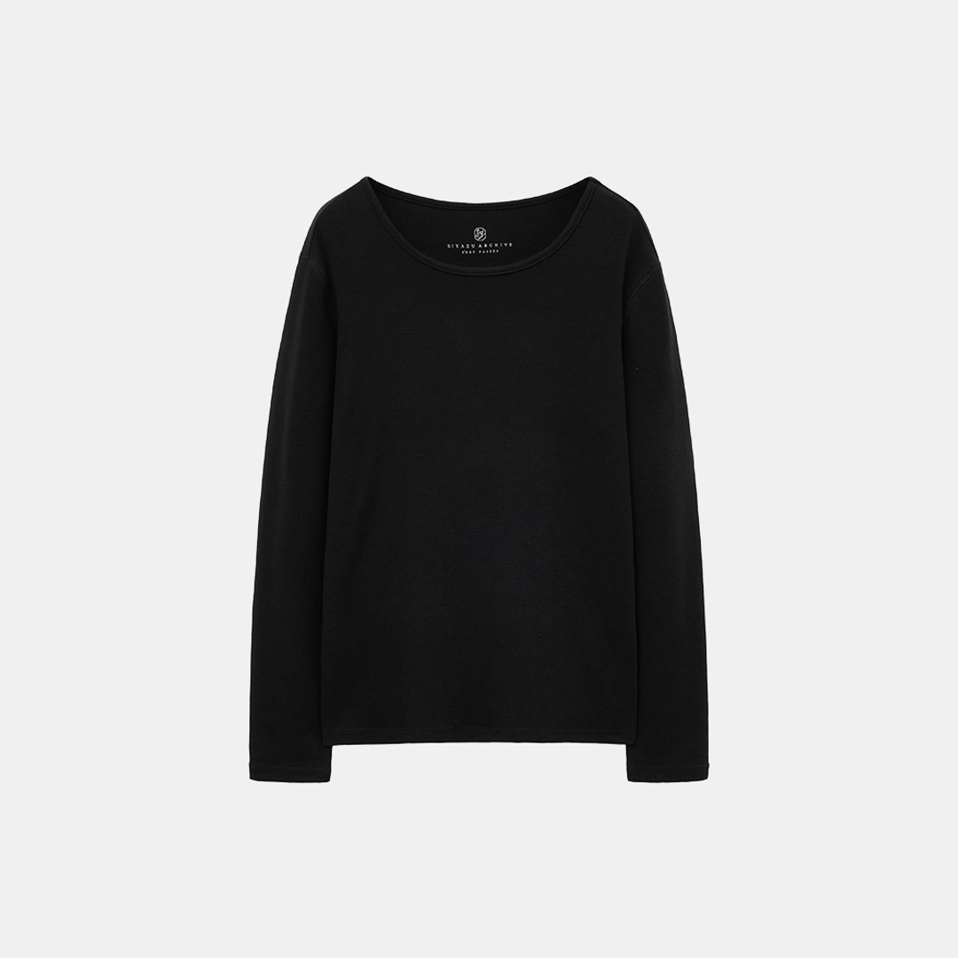 시야쥬 SITP5225 데코 스티치 컴포트 티셔츠_S\'est passee(쎄빠쎄)_Black 상품 이미지 3